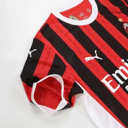 AC Milan 24/25 Casa Infantil Conjunto de Manga Curta Tailandês Vermelho/Preto