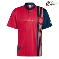 Camiseta España Baratas Titular 1996 Retro Vermelho/Azul