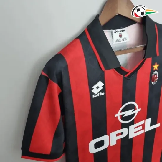 AC Milan Camiseta Futebol Local Primeiro Kit 1995/96 Classicas AC Milan Camiseta Futebol Local Primeiro Kit 1995/96 Classicas