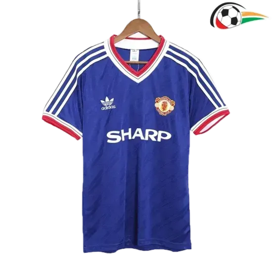 Camiseta Manchester United Futebol Away Segundo Kit 1986 Vintage Camiseta Manchester United Futebol Away Segundo Kit 1986 Vintage