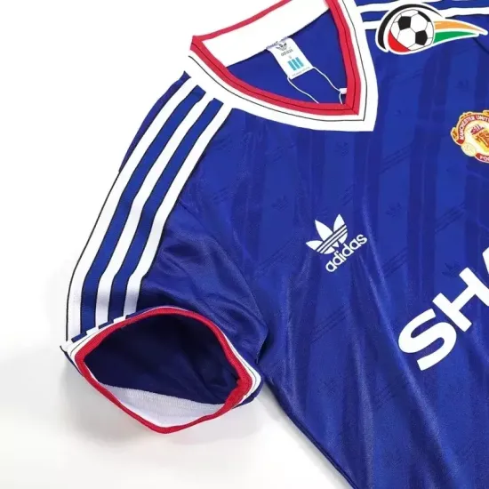 Camiseta Manchester United Futebol Away Segundo Kit 1986 Vintage Camiseta Manchester United Futebol Away Segundo Kit 1986 Vintage