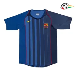 RONALDINHO 10 Barcelona Camisola Futebol Visitante 2004/05 Retro Classicas Azul