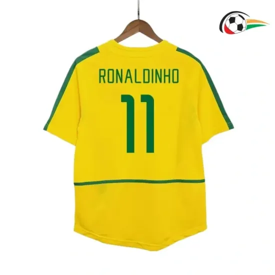 RONALDINHO 11 Brasil Camisa Replicas Home 2002/03 Retro Amarela RONALDINHO 11 Brasil Camisa Replicas Home 2002/03 Retro Amarela