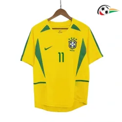 RONALDINHO 11 Brasil Camisa Replicas Home 2002/03 Retro Amarela