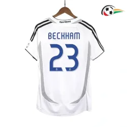 BECKHAM 23 Real Madrid Camiseta Baratas Local 2006/07 Vintage Branca