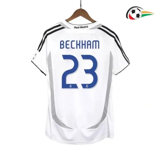 BECKHAM 23 Real Madrid Camiseta Baratas Local 2006/07 Vintage Branca BECKHAM 23 Real Madrid Camiseta Baratas Local 2006/07 Vintage Branca