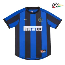 Camisa RONALDO 9 Inter de Milan Qualidade Premium Home Primeiro Kit 1999/00 Retro Azul/Preto