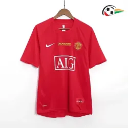 Camiseta RONALDO 7 Manchester United Futebol Home 2007/08 Vintage Vermelha