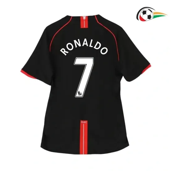 RONALDO 7 Manchester United Camisa Qualidade TAILANDESA Visitante Segundo Kit 2007/08 Retro Preta RONALDO 7 Manchester United Camisa Qualidade TAILANDESA Visitante Segundo Kit 2007/08 Retro Preta