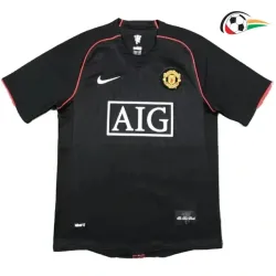 RONALDO 7 Manchester United Camisa Qualidade TAILANDESA Visitante Segundo Kit 2007/08 Retro Preta