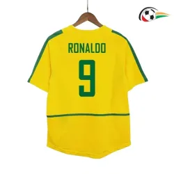 Camisa ONALDO 9 Brasil Replicas Primeiro Kit 2002/03 Retro Amarelo
