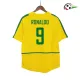 Camisa ONALDO 9 Brasil Replicas Primeiro Kit 2002/03 Retro Amarelo Camisa ONALDO 9 Brasil Replicas Primeiro Kit 2002/03 Retro Amarelo