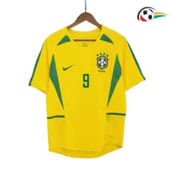 Camisa ONALDO 9 Brasil Replicas Primeiro Kit 2002/03 Retro Amarelo