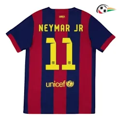 NEYMAR JR 11 Barcelona Camiseta Baratas Home Primeiro Kit 2014/15 Vintage Vermelho/Azul