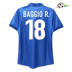 Camisa BAGGIO R.18 Italia Qualidade Premium Primeiro Kit 1998 Retro Azul