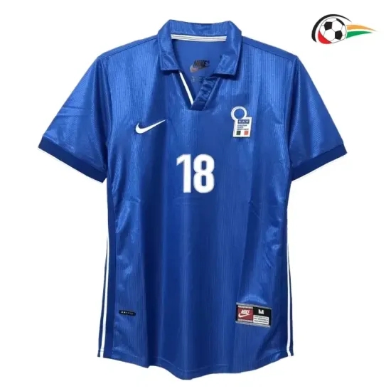 Camisa BAGGIO R.18 Italia Qualidade Premium Primeiro Kit 1998 Retro Azul Camisa BAGGIO R.18 Italia Qualidade Premium Primeiro Kit 1998 Retro Azul