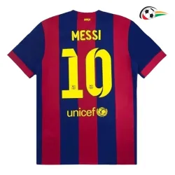 Camiseta MESSI 10 Barcelona Futebol Local 2014/15 Vintage Vermelho/Azul