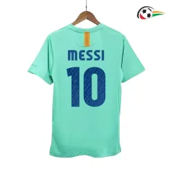 MESSI 10 Barcelona Camisola Baratas Away Segundo Kit 2010/11 Retro Classicas Verde