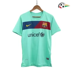 MESSI 10 Barcelona Camisola Baratas Away Segundo Kit 2010/11 Retro Classicas Verde