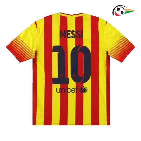 Camisola MESSI 10 Barcelona Futebol Away Segundo Kit 2013/14 Retro Classicas Vermelho/Amarelo Camisola MESSI 10 Barcelona Futebol Away Segundo Kit 2013/14 Retro Classicas Vermelho/Amarelo