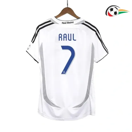 RAUL 7 Real Madrid Camiseta Baratas Primeiro Kit 2006/07 Vintage Branco RAUL 7 Real Madrid Camiseta Baratas Primeiro Kit 2006/07 Vintage Branco
