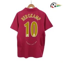 Camiseta BERGKAMP 10 Arsenal Futebol Home 2005/06 Vintage Vermelho