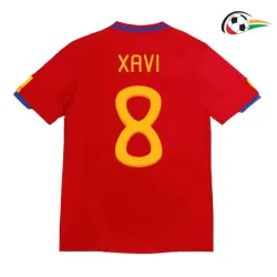 XAVI 8 España Camisa Qualidade TAILANDESA Local Primeiro Kit 2010 Retro Vermelho
