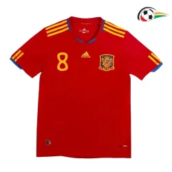 XAVI 8 España Camisa Qualidade TAILANDESA Local Primeiro Kit 2010 Retro Vermelho
