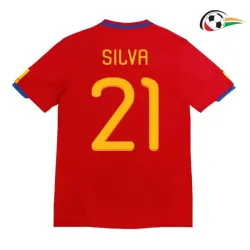 SILVA 21 España Camiseta Qualidade AAA Home Primeiro Kit 2010 Vintage Vermelho