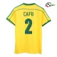 Camisola CAFU 2 Brasil Futebol Home 1998 Retro Classicas Amarelo