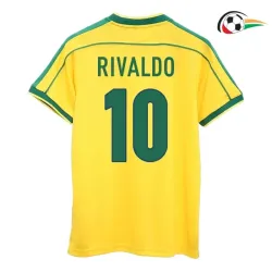 Camisa RIVALDO 10 Brasil Replicas Local 1998 Retro Amarelo