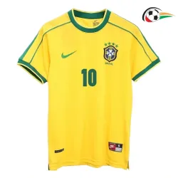 Camisa RIVALDO 10 Brasil Replicas Local 1998 Retro Amarelo