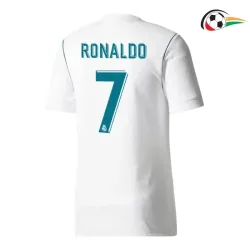Cristiano Ronaldo 7 Real Madrid Camiseta Futebol Home Primeiro Kit 2017/18 Vintage Branco