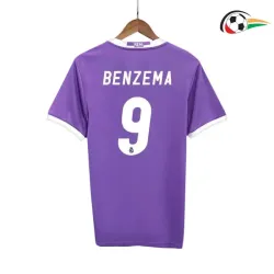 Camisa BENZEMA 9 Real Madrid Qualidade Premium Visitante Segundo Kit 2016/17 Retro Roxo