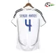 Camiseta SERGIO RAMOS 4 Real Madrid Futebol Home Primeiro Kit 2006/07 Vintage Branco Camiseta SERGIO RAMOS 4 Real Madrid Futebol Home Primeiro Kit 2006/07 Vintage Branco