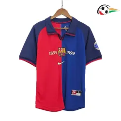 KLUIVERT 9 Barcelona Camisa Qualidade TAILANDESA Local 1999/00 Retro Vermelho/Azul