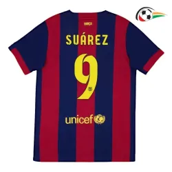 Camisola SUÁREZ 9 Barcelona Baratas Home 2014/15 Retro Classicas Vermelho/Azul