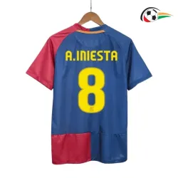Camiseta A.INIESTA 8 Barcelona Qualidade AAA Local 2008/09 Vintage Vermelho/Azul