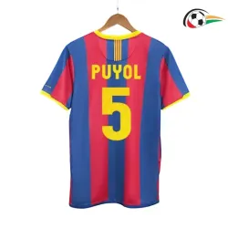 PUYOL 5 Barcelona Equipacione Qualidade Premium Local Primeiro Kit 2010/11 Classicas Vermelho/Azul