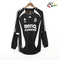 Camisola BECKHAM 23 Real Madrid Qualidade AAA Away 2006/07 Retro Classicas ML Preto