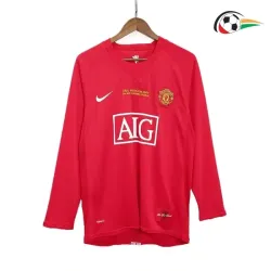 Camiseta Cristiano Ronaldo 7 Manchester United Futebol Visitante 2007/08 Vintage ML Vermelho