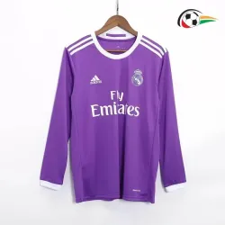 Equipacione Cristiano Ronaldo 7 Real Madrid Replicas Visitante Segundo Kit 2016/17 Classicas ML Roxo