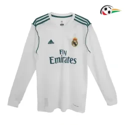 Cristiano Ronaldo 7 Real Madrid Camisola Baratas Local Primeiro Kit 2017/18 Retro Classicas ML Branco