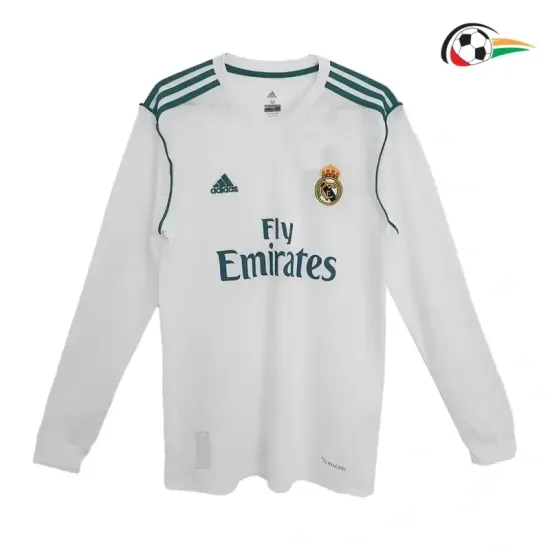 Cristiano Ronaldo 7 Real Madrid Camisola Baratas Local Primeiro Kit 2017/18 Retro Classicas ML Branco