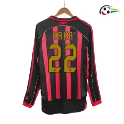 KAKA＇22 AC Milan Camiseta Qualidade AAA Home 2006/07 Vintage ML Vermelho/Preto