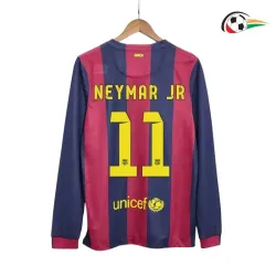 NEYMAR JR 11 Barcelona Equipacione Qualidade Premium Home Primeiro Kit 2014/15 Classicas ML Vermelho/Azul