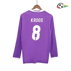 Camiseta KROOS 8 Real Madrid Baratas Segundo Kit 2016/17 Vintage ML Roxo