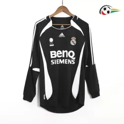 RAUL 7 Real Madrid Camisola Qualidade AAA Away 2006/07 Retro Classicas ML Preto