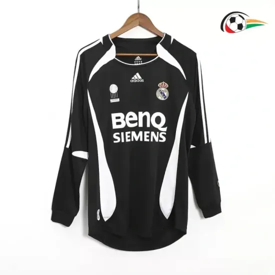 RAUL 7 Real Madrid Camisola Qualidade AAA Away 2006/07 Retro Classicas ML Preto RAUL 7 Real Madrid Camisola Qualidade AAA Away 2006/07 Retro Classicas ML Preto