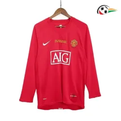 SCHOLES 18 Manchester United Camisa Qualidade Premium Local 2007/08 Retro ML Vermelho